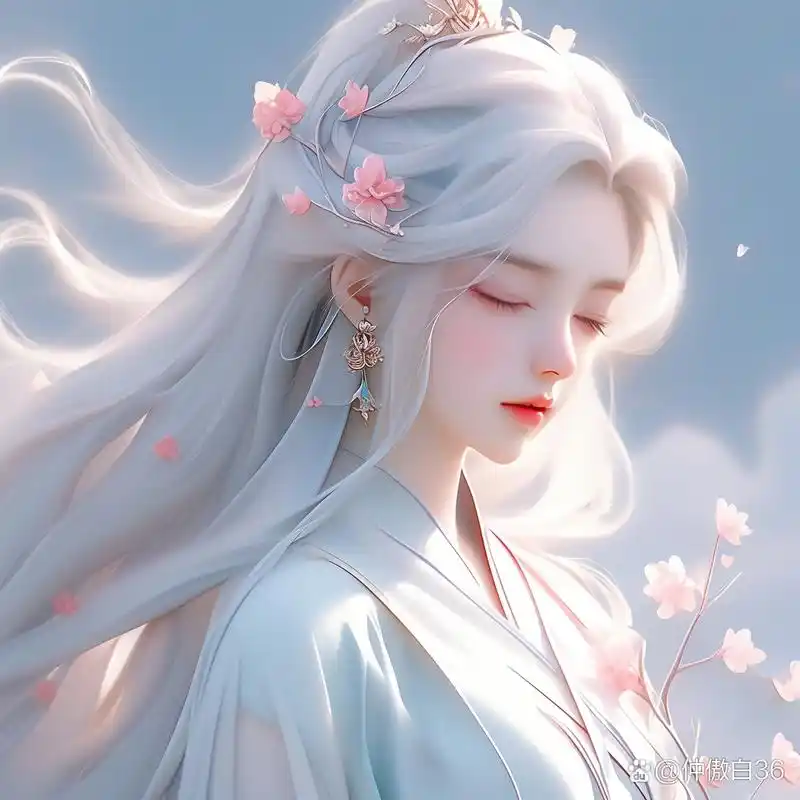 78云端之上的梦幻女神95  94邂逅一位长发飘飘的梦幻女神,白色