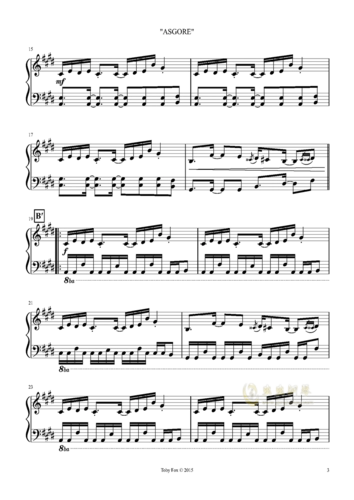 【undertale】艾斯格尔 钢琴谱(五线谱)