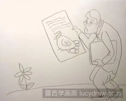 儿童画教程:教你画认真看书的科学家-露西学画画