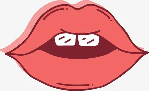 卡通手绘红色的嘴唇
