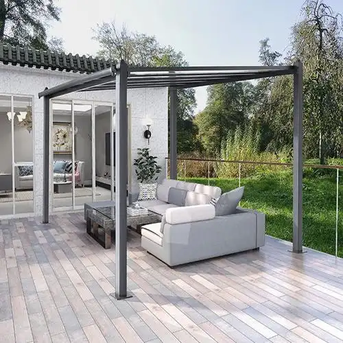 户外庭院遮阳棚别墅露台休闲铝合金雨棚阳台室外楼顶阳光棚防雨