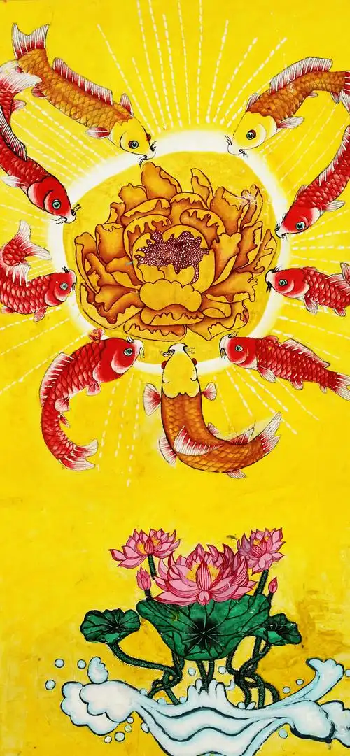 九鱼运财图(二)