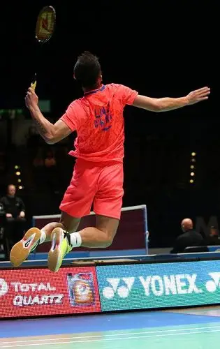 图文:2015全英赛林丹晋级四强 林丹扣杀背影