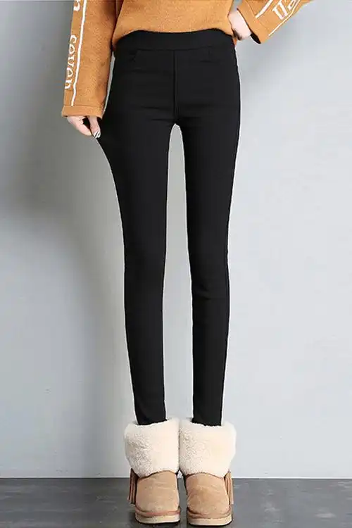 黑色打底裤秋冬新款女外穿紧身加绒加厚小脚铅笔裤弹力魔术加厚长裤女