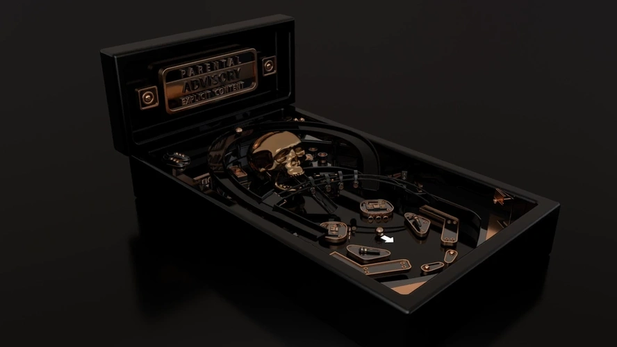 桌面弹球c4d黑金质感动画