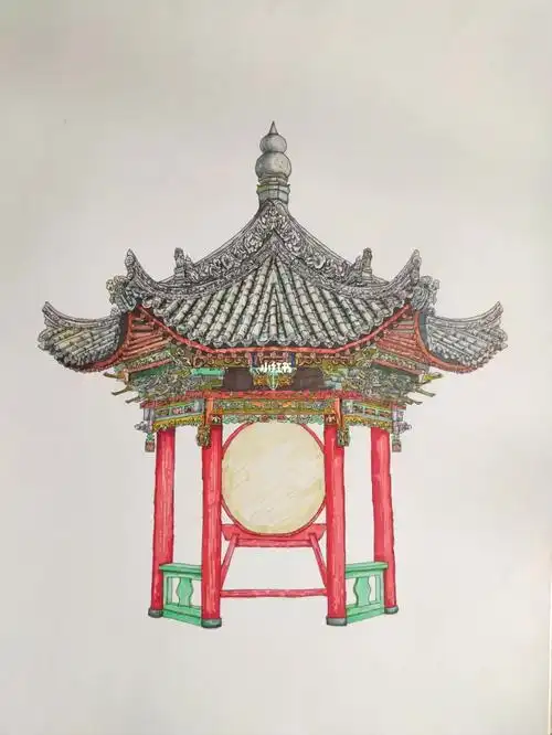 自学马克笔写生手绘(韩城古镇)