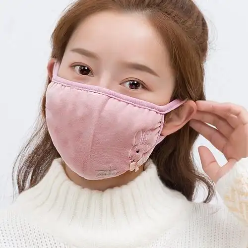 女士口罩冬季纯棉透气女生骑行女款大人成人骑车防风加厚时尚防寒
