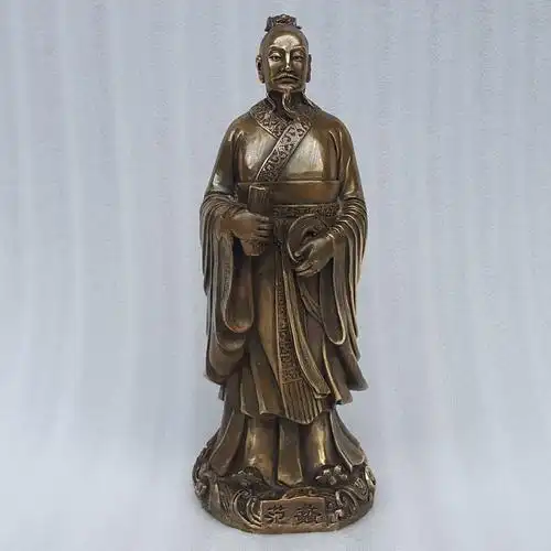 纯铜范蠡铜像兴商文财神陶朱公站复古工艺家居装饰摆件