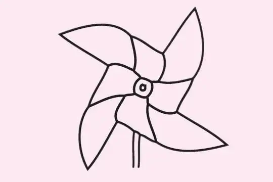 风车简笔画简单画法步骤图片大全