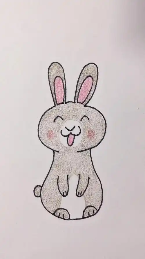 如何画小灰兔简笔画