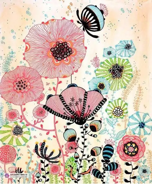 创意线描画教程不用铺满颜色只要彩色的线条画得是怎样的画