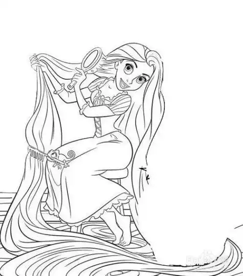 长发公主乐佩的简笔画