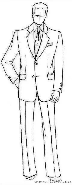 男士西装简笔画素描服装设计