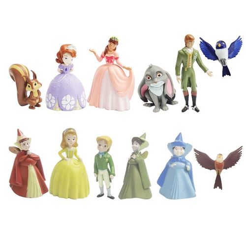 苏菲亚公主系列12款皇后公仔摆件套装小公主苏菲亚安柏幸运草摆件