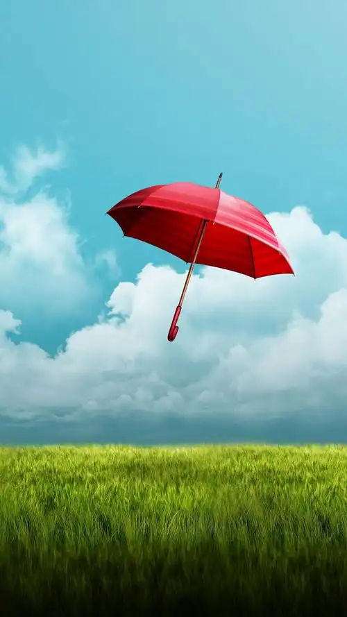 唯美意境雨伞手机壁纸