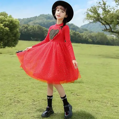 权小威 3儿童装4女童连衣裙5秋装春秋时髦6公主裙子7小孩衣服女孩洋气