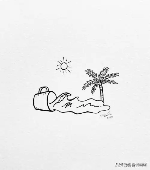 初中生风景画图片大全简笔画(初中生画的画图片大全)-天晟网