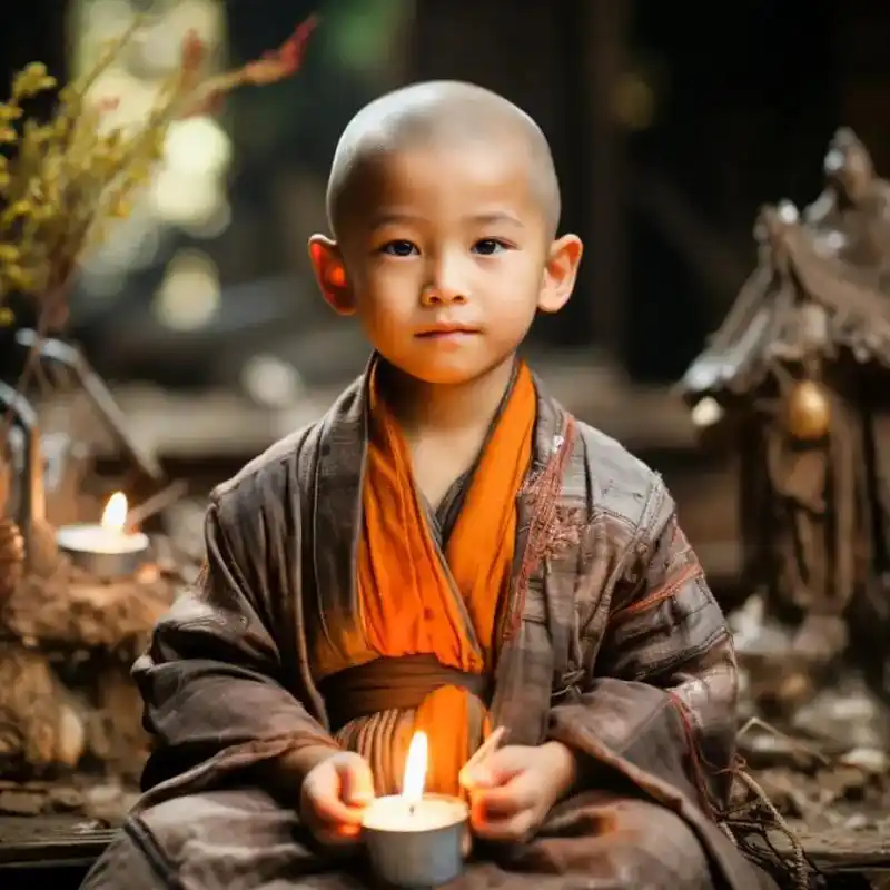 充满灵气的可爱小和尚.#小和尚 #ai绘画 #优质头像 #男 - 抖音