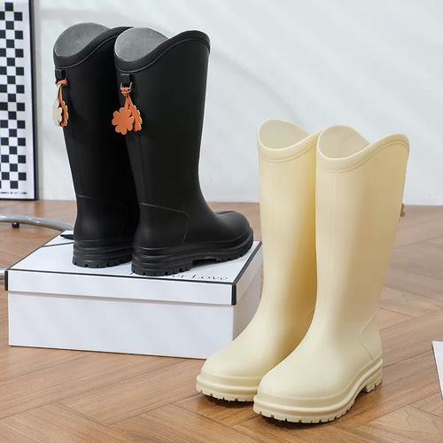 厚底高筒雨鞋女士加厚美拉德水鞋轻便防滑时尚防寒钓鱼市场防水靴