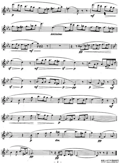 长笛名曲简谱大全:西西里舞曲