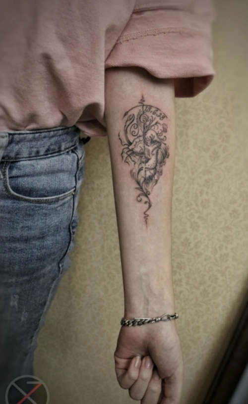 2020最新男女狮子纹身图案大全黑灰狮子纹身图19