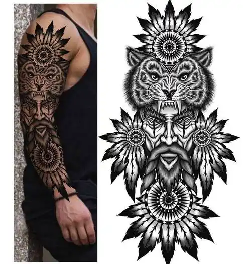 10张花臂图腾纹身图案