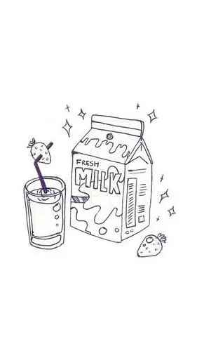 手绘牛奶