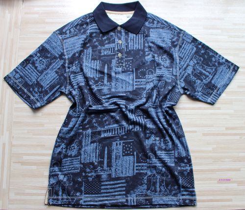 出口澳洲男短袖t恤 丝光棉青年休闲宽松大码翻领t恤加大码男上衣