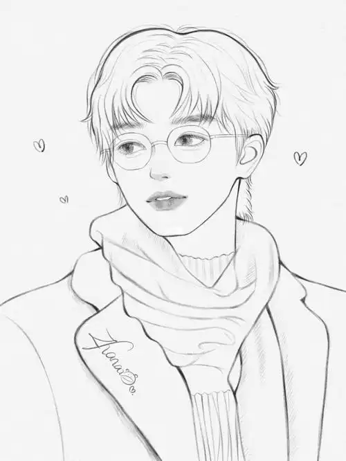 男生线稿  #procreate  #手绘头像 #寻找小红书绘画大神