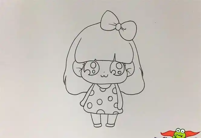 生日礼物画萌萌的小女孩简笔画