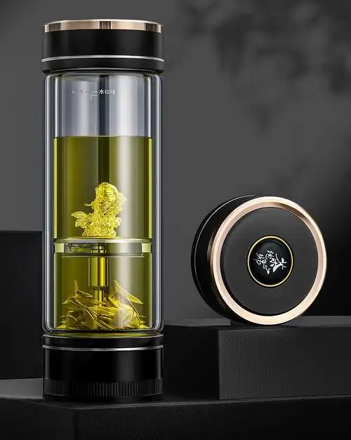 壶不二(hubuer)品牌双层玻璃杯男士茶水分离泡茶杯个人专用水杯高档