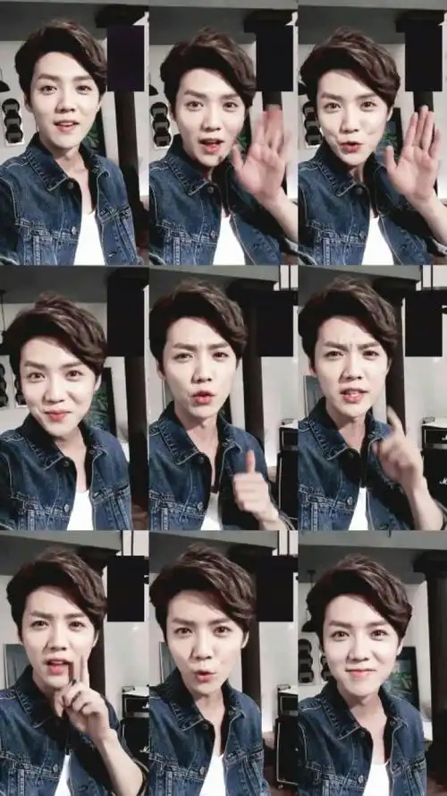 鹿晗,头像,壁纸,啊!在跟哥哥视频了!( 643;)心动啊!cr@鹿易威登