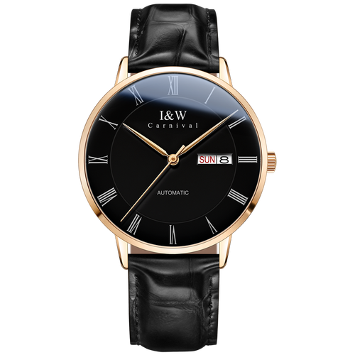 苏有朋代言瑞士i&w高档手表自动机械表男表双日历皇家系列简约轻奢