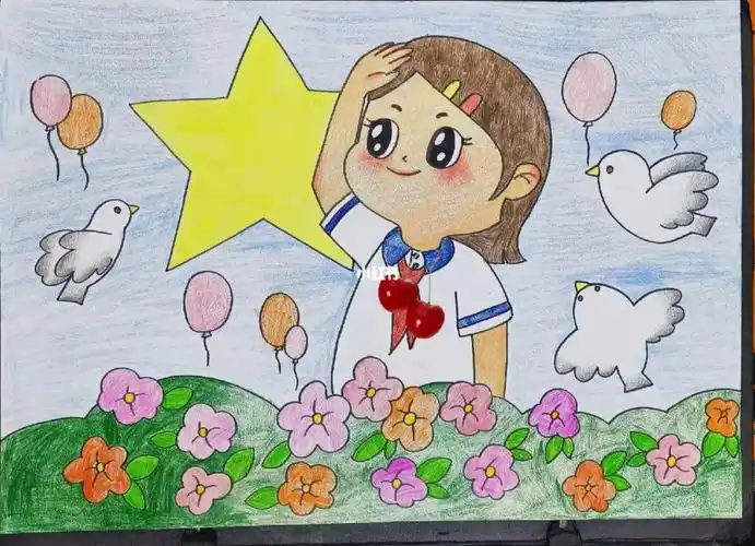 少先队员绘画