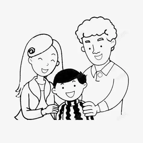 简笔画手绘一家三口图标