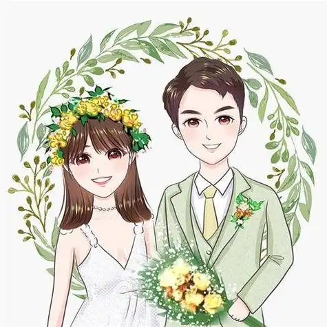 结发为夫妻情侣头像卡通 卡通头像图片大全 -【爱个性】