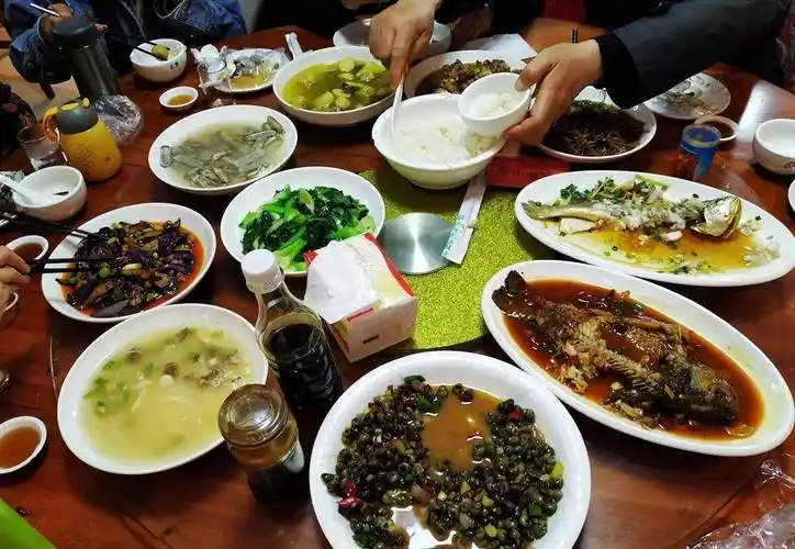 三门花桥镇红旗农家乐园午餐~非常有特色的一桌农家菜_田螺_品种_味道