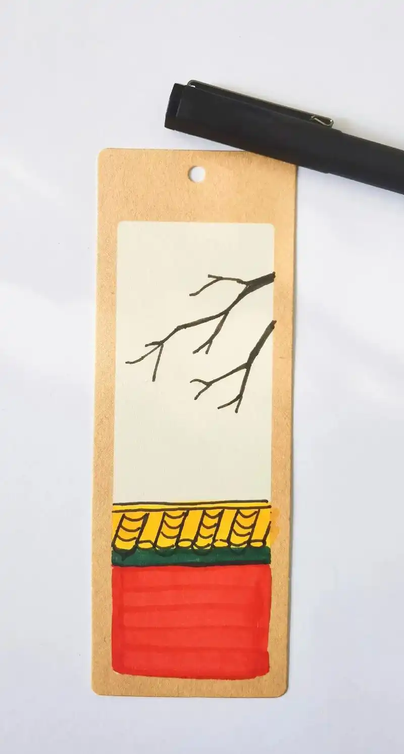 手绘书签.明日二十四节气小雪 ,马克笔画一组简单的中国风书签 - 抖音