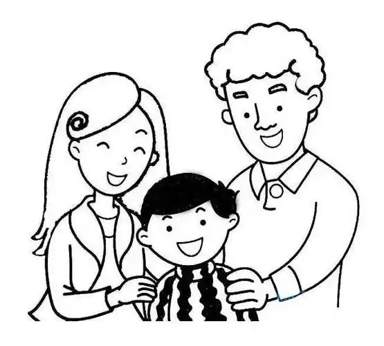 画全家福简笔画 画全家福简笔画4个人