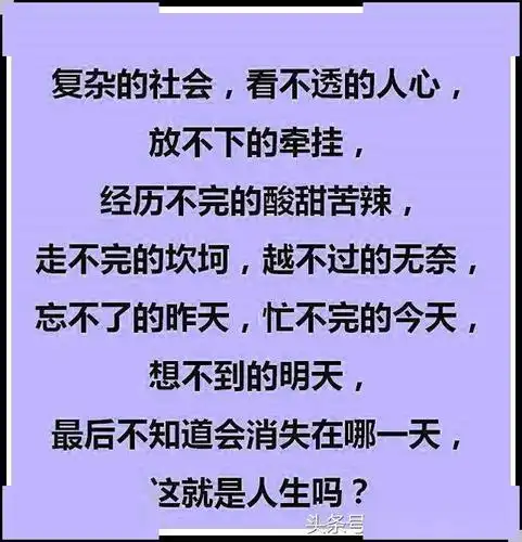 复杂的社会,看不透的人心,经历不完的酸甜苦辣