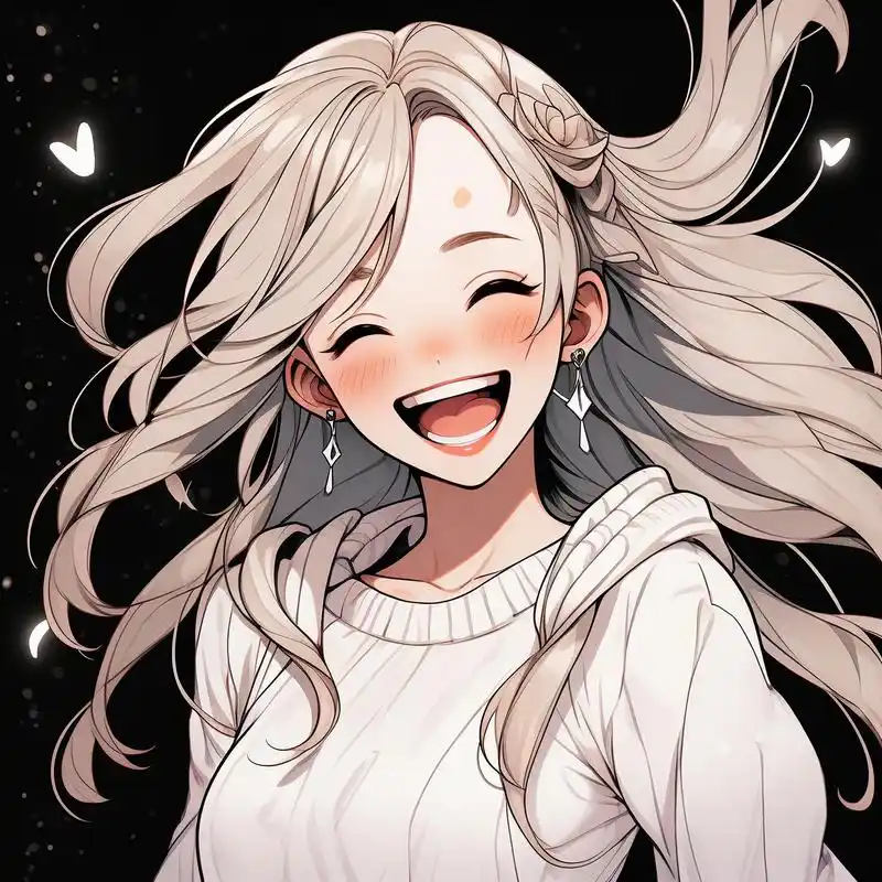 女孩咧嘴大笑头像来啦90 甜甜的笑容真是太治愈啦!