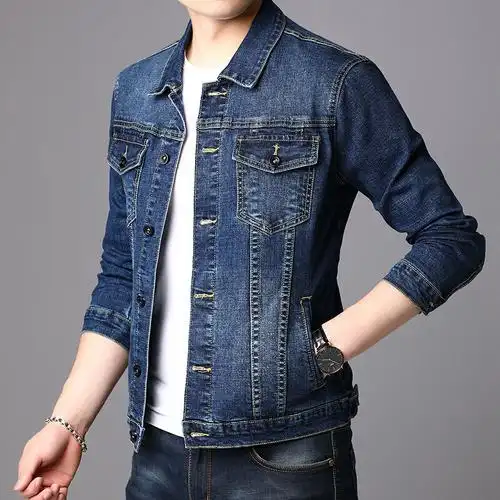 梵克公牛牛仔外套2021春季新款牛仔衣韩版潮男夹克衫修身上衣官方男装