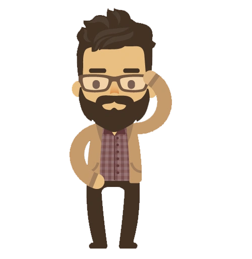 卡通装饰绿色植物树木大叔风景元素