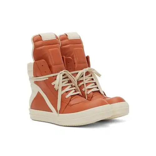 香港直邮潮奢rickowens男士休闲鞋橙白拼色运动鞋时尚休闲鞋