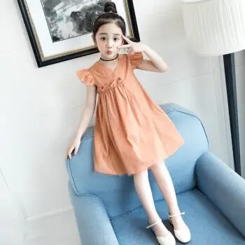 jswz女童夏季连衣裙2018新款韩版时尚中大童洋气夏装小学生女孩裙子潮