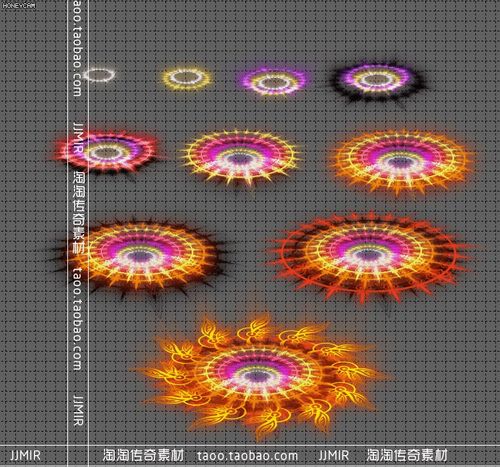 传奇特效素材 斗罗大陆高清光环魂环 游戏脚底特效 png格式 10组
