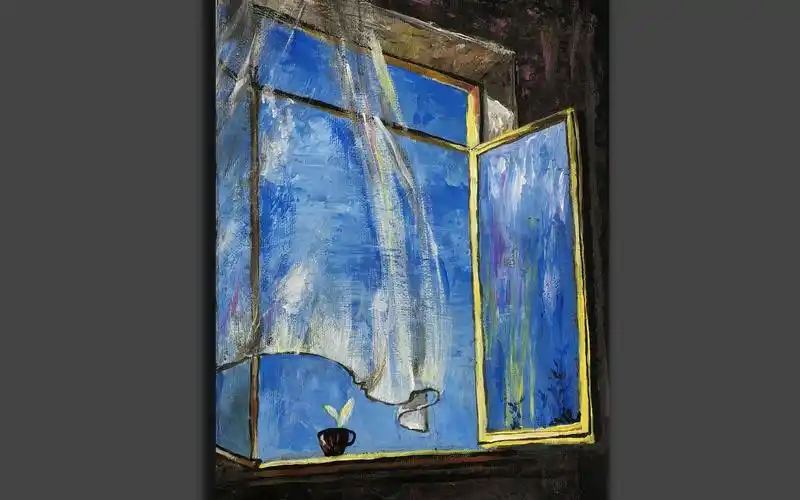 薄薄的日光照着,凉风吹进窗子 diy创意绘画,丙烯画, 手绘艺术,绘画