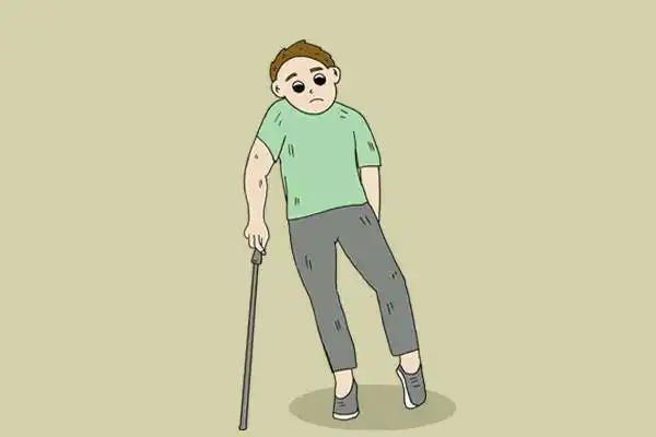 总是不能走直线,或者说一个脚容易画圈,还有就是走路一瘸一拐的,都有