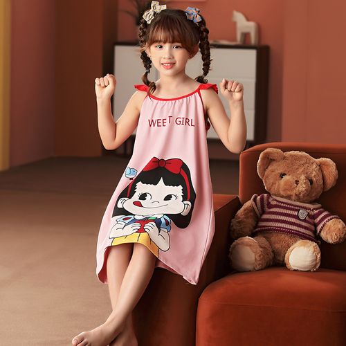 女童睡裙夏款纯棉儿童睡衣夏季大童公主女孩连衣裙可爱少女吊带裙