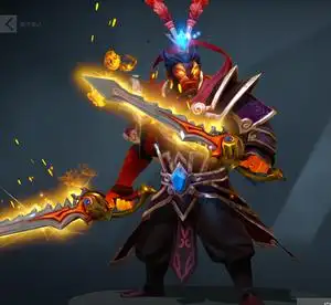 dota2 灰烬之灵 火猫圣剑/红本不朽/无铭刻 纯正真神对剑 收至宝